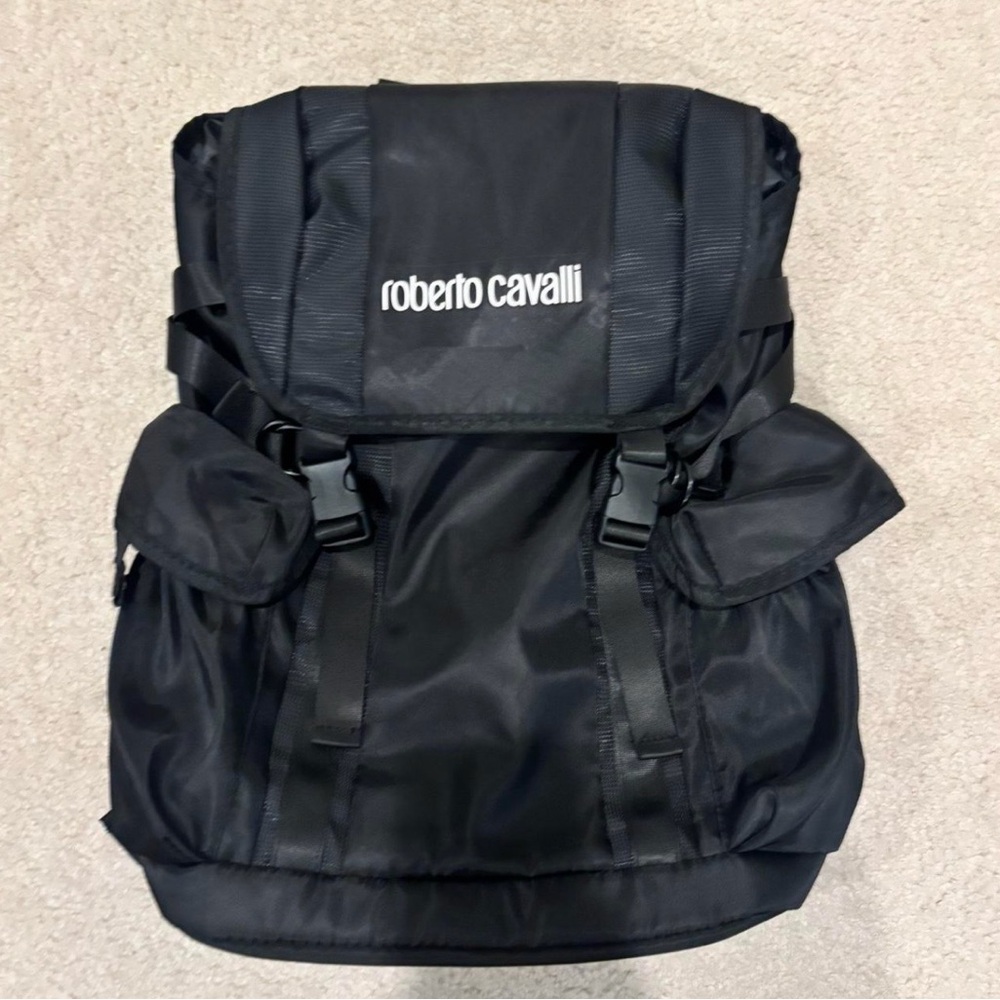 Roberto Cavalli Sleek Black Backpack